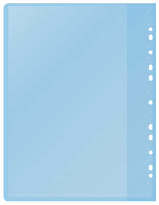 Папка-скоросшиватель Silwerhof A4 прозрач.верх.лист 30 вкладышей боков.перф. полипропилен голубой