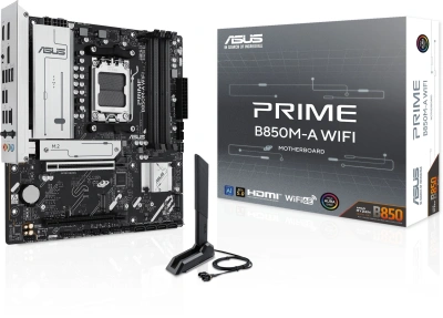 Материнская плата Asus PRIME B850M-A WIFI SocketAM5 AMD B850 4xDDR5 mATX AC`97 8ch(7.1) 2.5Gg RAID+VGA+HDMI+DP