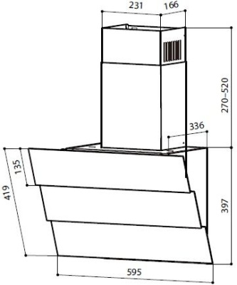 Вытяжка каминная Lex Rio G 600 белый управление: кнопочное (1 мотор)