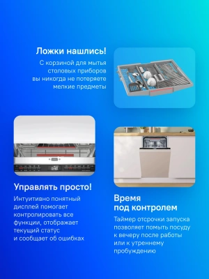 Посудомоечная машина встраив. Bosch SPV4HMX55Q 2400Вт узкая инвертер