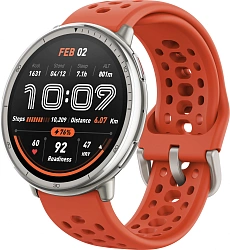 Смарт-часы Amazfit Active 2R A2437 Premium 43.9мм 1.32" AMOLED корп.серебристый рем.черный разм.брасл.:150-210мм (6970100377569)