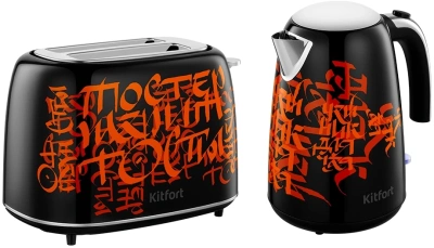 Тостер Kitfort КТ-6464 1080Вт черный/красный