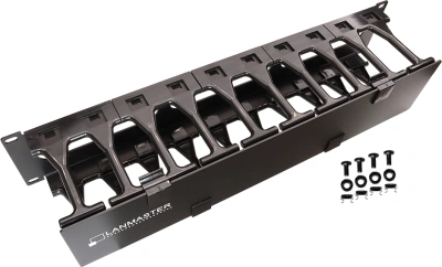 Кабельный органайзер горизонтальный Lanmaster LAN-ORG-PF/S-2U односторонний пальцы 2U шир.:19"