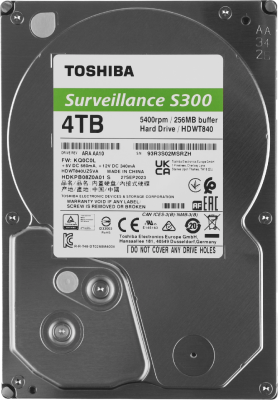 Жесткий диск Toshiba SATA-III 4Tb HDWT840UZSVA Surveillance S300 (5400rpm) 256Mb 3.5"