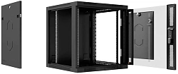 Шкаф коммутационный Cabeus (SH-05F-6U60/35-BK) настенный 6U 550x450мм пер.дв.стекл 30кг RAL 7035 IP20 сталь