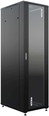 Шкаф серверный NTSS Премиум (NTSS-R42U6080GS-BL) напольный 42U 600x800мм пер.дв.стекл металл 900кг черный 710мм 99кг 1987мм IP20 сталь