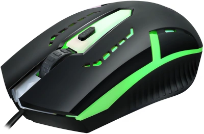 Мышь Оклик 398G черный оптическая 2400dpi USB для ноутбука 4but (1431665)