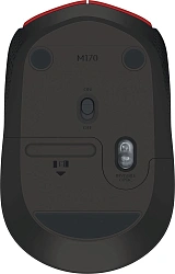 Мышь Logitech M171 красный/черный оптическая 1000dpi беспров. USB для ноутбука 2but (910-004645)