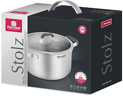 Кастрюля Rondell Stolz RDS-1753 3.2л. d=20см (с крышкой) стальной
