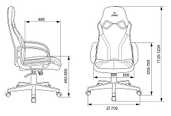 Кресло игровое Zombie RUNNER белый/голубой экокожа крестов. пластик