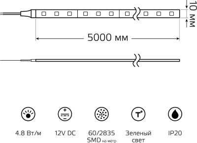 Лента светодиод. Gauss Elementary 5м (355000605)