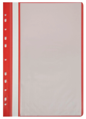 Папка-скоросшиватель Бюрократ -PS10RED A4 10 вкладышей боков.перф. пластик красный 0.12/0.16