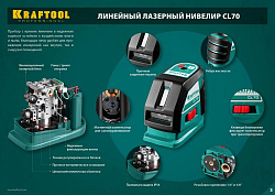 Нивелир лазерн. Kraftool 34660-3 цв.луч. красный 2луч.