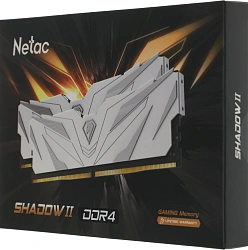 Память DDR4 2x8GB 3200MHz Netac NTSWD4P32DP-16W Shadow II RTL Gaming PC4-25600 CL16 DIMM 288-pin 1.35В с радиатором Ret