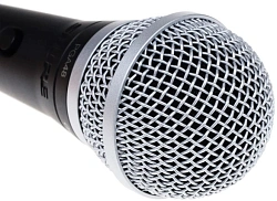 Микрофон проводной Shure PGA48-QTR-E 4.6м черный/серебристый