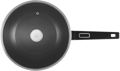 Сковорода ВОК (WOK) Rondell Craft RDA-1893 круглая 28см покрытие: TriTitan ручка несъемная (с крышкой) черный