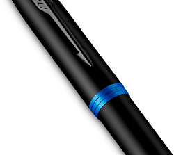 Ручка перьев. Parker IM Vibrant Rings F315 (2172859) Marine Blue PVD M сталь нержавеющая подар.кор.
