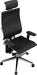 Кресло руководителя эргономичное Метта Yoga 4DF B2-5D - YM93 черный сиденье черный сетка с подголов. крестов. металл хром
