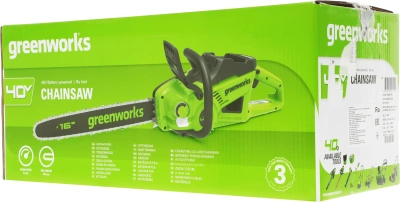 Цепная пила Greenworks GD40CS20X аккум. 2000Вт дл.шины:16" (40cm) (2008807)