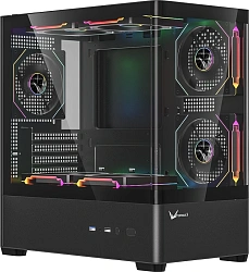 Корпус Formula Crystal U1M черный без БП mATX 1xUSB3.0 1xUSB3.1 audio bott PSU