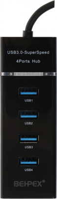 Разветвитель USB 3.0 BHP-P104 4порт. черный