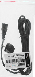 Шнур питания Hyperline PWC-IEC13-SHM-3.0-BK C13-Schuko проводник.:3x1.0мм2 3м 250В 10А (упак.:1шт) черный