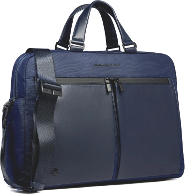 Деловая сумка Piquadro Orion CA6624S136/BLU с отделением для ноутбука синий ткань/натур.кожа