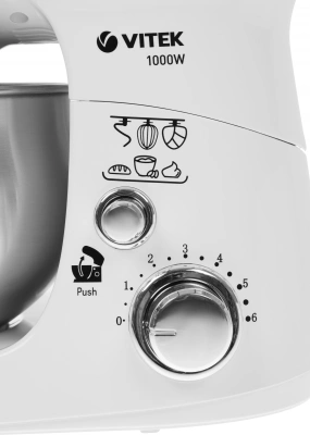 Кухонная машина Vitek VT-1444 планетар.вращ. 1000Вт белый