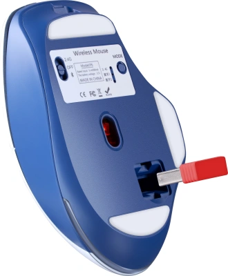 Мышь Defender Tisa GM-126 белый/синий оптическая 1600dpi silent беспров. BT/Radio USB 6but (52126)