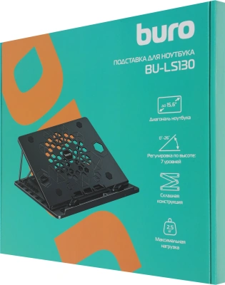 Подставка для ноутбука Buro BU-LS130 280x250x15мм пластик ABS черный