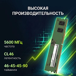 Память DDR5 8GB 5600MHz Digma DGMAD55600008S RTL PC5-44800 CL46 DIMM 288-pin 1.1В single rank Ret