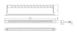 Патч-панель наборная Hyperline PPBLHD-19-24S-SH-RM 19" 0.5U 24x