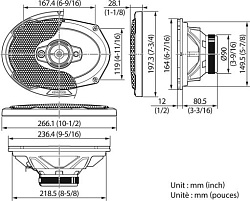 Колонки автомобильные Kenwood KFC-PS6986 600Вт 88дБ 4Ом 15x23см (6x9дюйм) (ком.:2кол.) коаксиальные четырехполосные