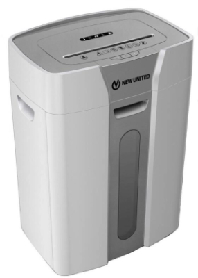 Шредер New United Etalon ET-20C белый (секр.P-4) перекрестный 17лист. 25.6лтр. скрепки скобы пл.карты CD