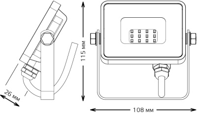 Прожектор уличный Gauss Qplus 613511310 светодиодный 10Втчерный
