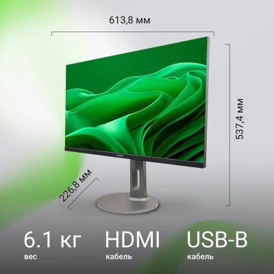 Монитор Digma 27" Progress 27P705Q черный IPS LED 5ms 16:9 HDMI M/M матовая HAS 300cd 178гр/178гр 2560x1440 75Hz FreeSync DP 2K USB 6.1кг