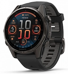 Смарт-часы Garmin Fenix 8 43мм 1.3" AMOLED корп.черный рем.черный разм.брасл.:108-182мм (010-02903-21)