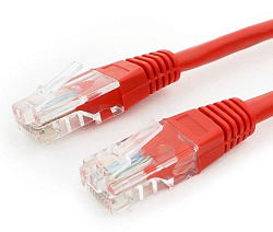 Патч-корд Premier PP12-1.5M/R 1000Гбит/с UTP 4 пары cat.5E CCA molded 1.5м красный RJ-45 (m)-RJ-45 (m)