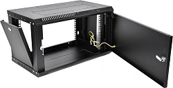 Шкаф коммутационный ЦМО ШРН-Эконом (ШРН-Э-9.350.1-9005) настенный 9U 600x350мм пер.дв.металл 85кг черный 300мм 13.5кг 180град. 476мм IP20 металл