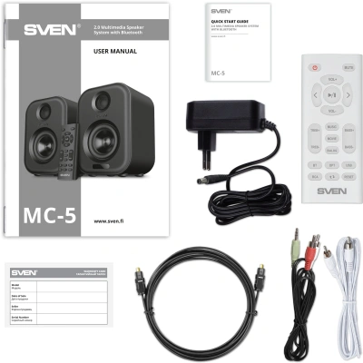 Колонки Sven АС MC-5 2.0 белый 50Вт BT