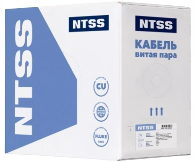 Кабель информационный NTSS NTSS-IN-UUTP4-5E-LSZH-GY кат.5E U/UTP 4 пары 24AWG LSZH внутренний 305м серый