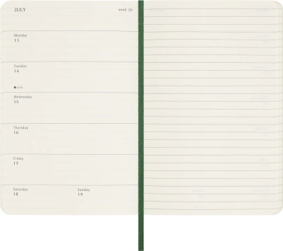 Еженедельник Moleskine CLASSIC SOFT WKNT Pocket 90x140мм 144стр. мягкая обложка зеленый