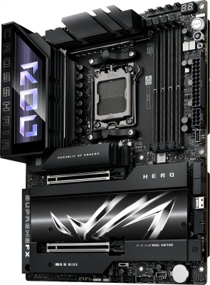 Материнская плата Asus ROG CROSSHAIR X870E HERO SocketAM5 AMD X870E 4xDDR5 ATX AC`97 8ch(7.1) 5Gigabit + 2.5Gigabit Ethernet RAID+HDMI