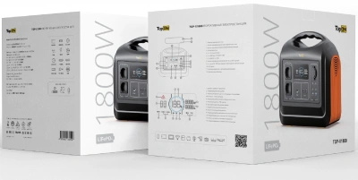 Электростанция портативная TopON TOP-X1800 465000mAh 10A QC3.0/PD3.0 4xUSB черный/оранжевый (103259)