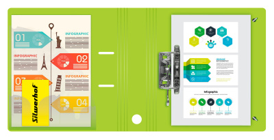 Папка-регистратор Silwerhof 355051 A4 70мм полифом салатовый