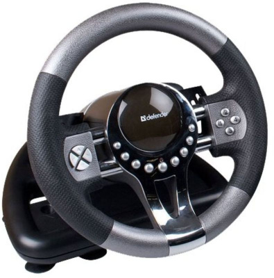 Руль Defender Forsage GTR 12кноп. (с педалями) черный