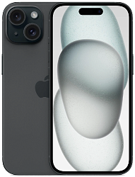 Смартфон Apple A3090 iPhone 15 128Gb черный моноблок 3G 4G 1Sim 6.1" 1179x2556 iOS 17 48Mpix 802.11 a/b/g/n/ac/ax NFC GPS GSM900/1800 Protect