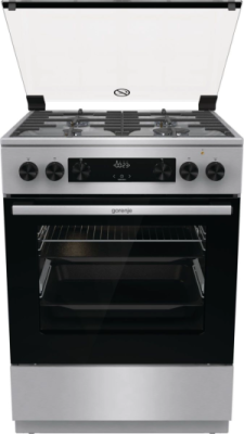 Плита Комбинированная Gorenje GKS6C70XF нержавеющая сталь (стеклянная крышка) реш.чугун