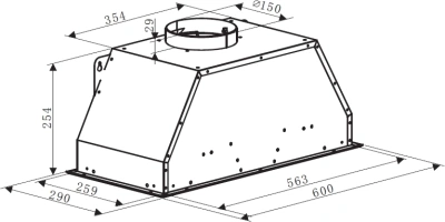 Вытяжка встраиваемая Weissgauff Dubhe 60 PB IX нержавеющая сталь управление: кнопочное (1 мотор)