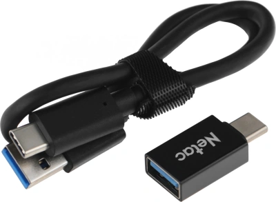 Накопитель SSD Netac USB-C 500Gb NT01ZSLIM-500G-32BK Z Slim 1.8" черный